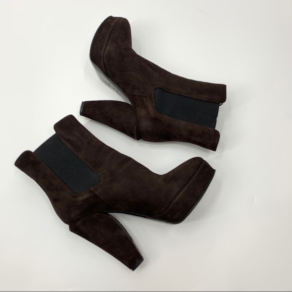 Marni calf suede Platform Chelsea Boot Brown - Picture 4 of 16